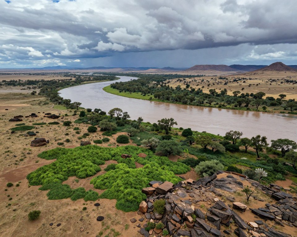 Unzugängliche Gebiete in Namibia während der Regenzeit