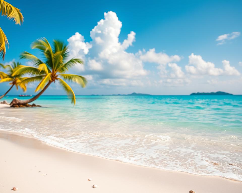 A serene beach scene in Zanzibar showcasing the inviting water temperature perfect for swimming. In the foreground, gentle waves lap at the soft, white sandy shore dotted with seashells. A few palm trees sway slightly, their lush green fronds catching the warm sunlight. In the middle of the image, a clear turquoise sea glistens under a bright blue sky with dreamy white clouds, symbolizing ideal bathing conditions. In the background, softly blurred outlines of distant islands add depth to the composition. The lighting is warm and inviting, reminiscent of a typical sunny day at the beach. The overall mood is tranquil and refreshing, evoking the beauty and relaxation of a perfect seaside getaway in Zanzibar. A serene beach scene in Zanzibar showcasing the inviting water temperature perfect for swimming. In the foreground, gentle waves lap at the soft, white sandy shore dotted with seashells. A few palm trees sway slightly, their lush green fronds catching the warm sunlight. In the middle of the image, a clear turquoise sea glistens under a bright blue sky with dreamy white clouds, symbolizing ideal bathing conditions. In the background, softly blurred outlines of distant islands add depth to the composition. The lighting is warm and inviting, reminiscent of a typical sunny day at the beach. The overall mood is tranquil and refreshing, evoking the beauty and relaxation of a perfect seaside getaway in Zanzibar.