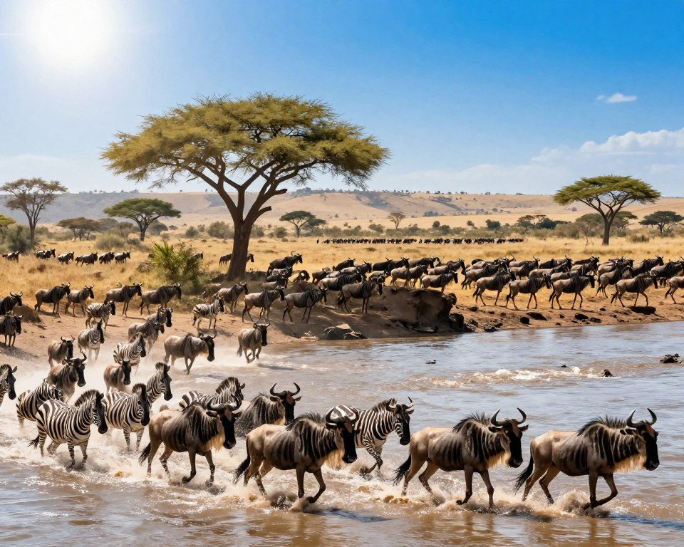 Große Tierwanderung in der Serengeti Große Tierwanderung in der Serengeti
