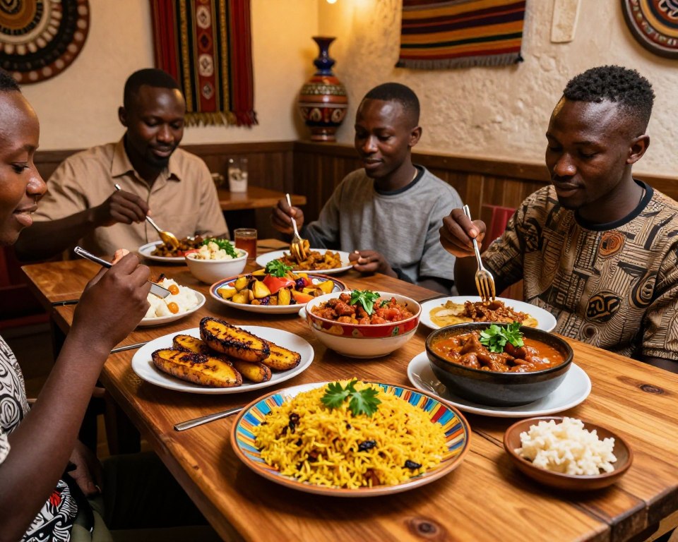 Afrikanisches Essen Deutschland in einem traditionellen Restaurant