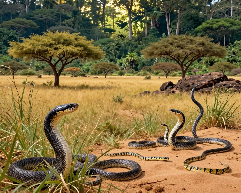 Lebensräume der Schlangen in Afrika: Savanne, Wüste und Regenwald