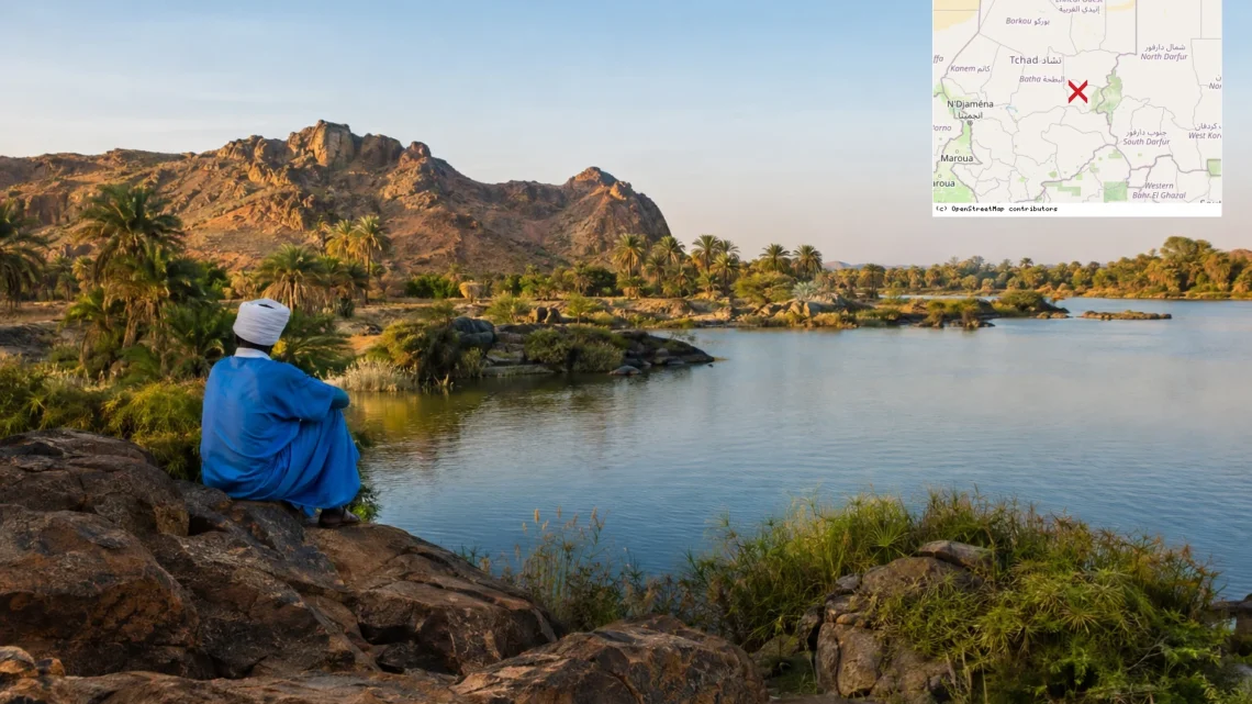 Reiseziel mit Lagekarte in Abéché, Afrika