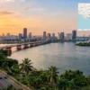 Reiseziel mit Lagekarte in Abidjan, Afrika
