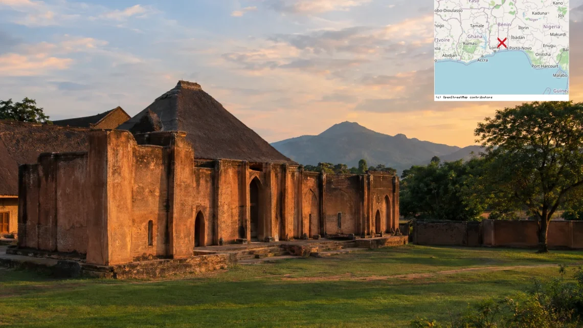 Reiseziel mit Lagekarte in Abomey, Afrika