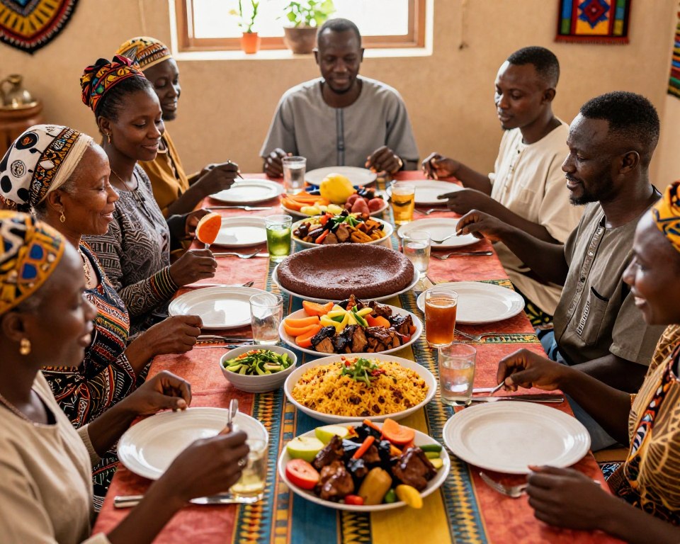 afrikanische Tischsitten beim gemeinsamen Essen