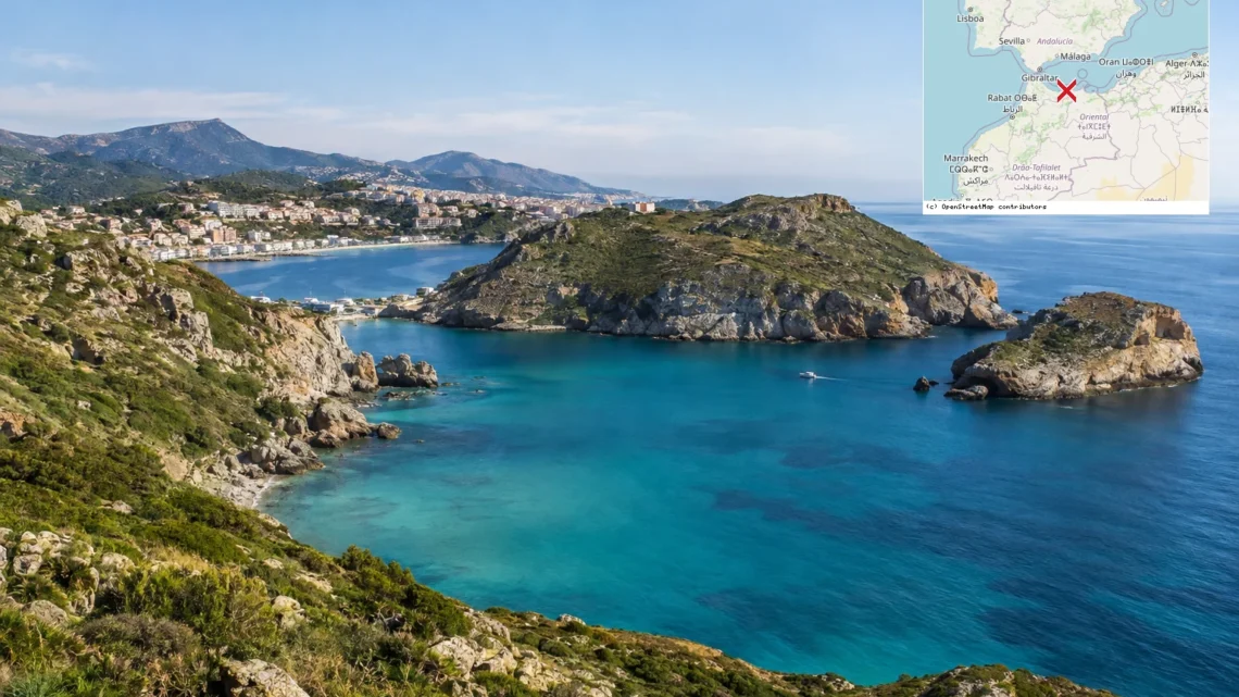 Reiseziel mit Lagekarte in Al Hoceima, Afrika