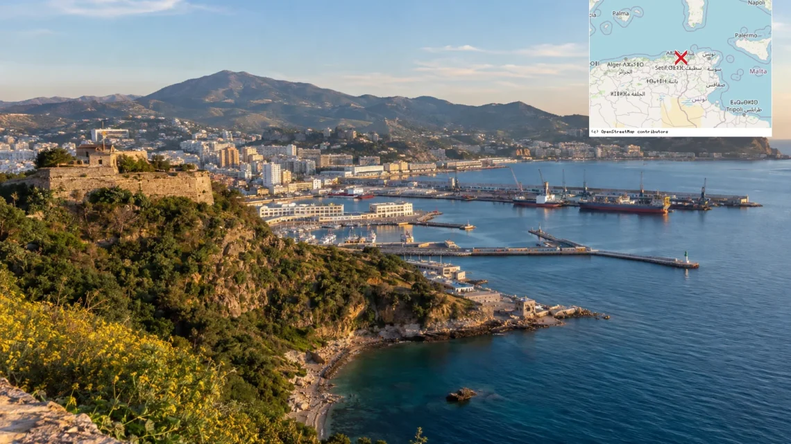 Reiseziel mit Lagekarte in Annaba, Afrika