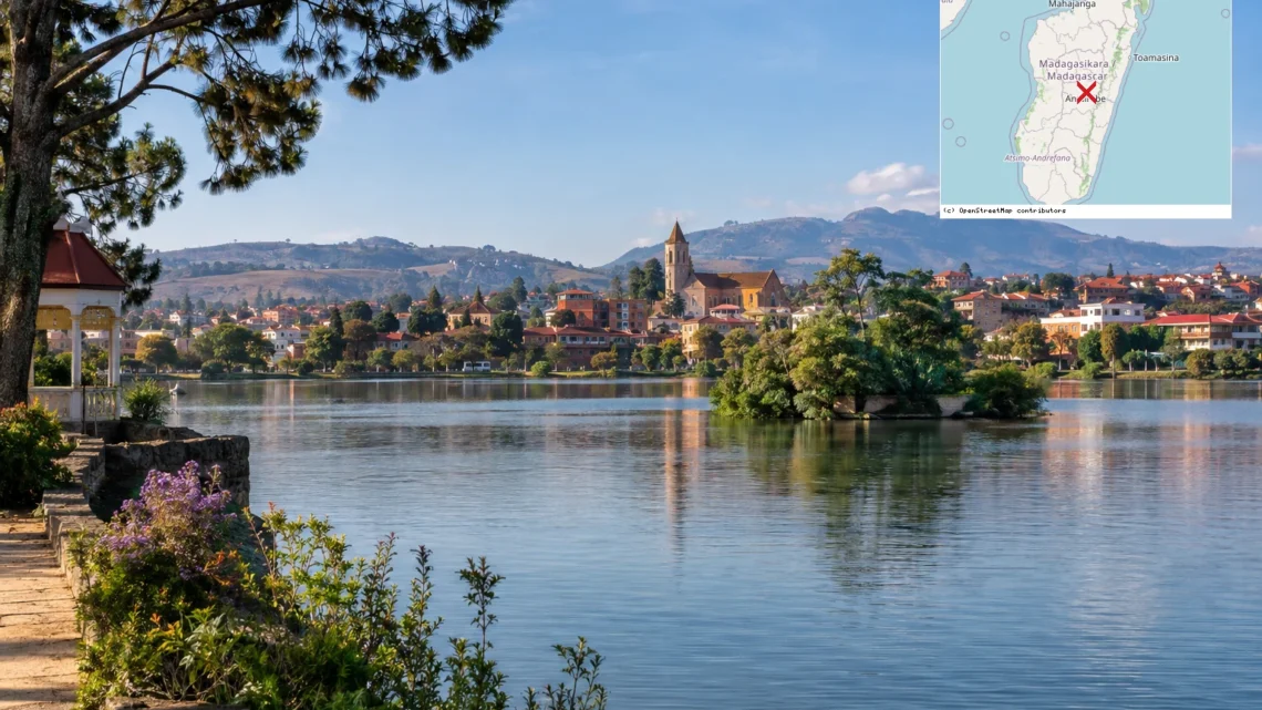 Reiseziel mit Lagekarte in Antsirabe, Afrika