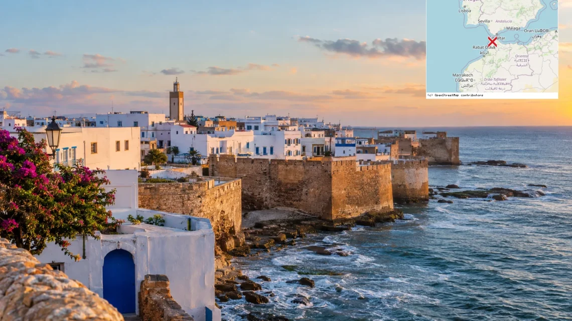 Reiseziel mit Lagekarte in Asilah, Afrika