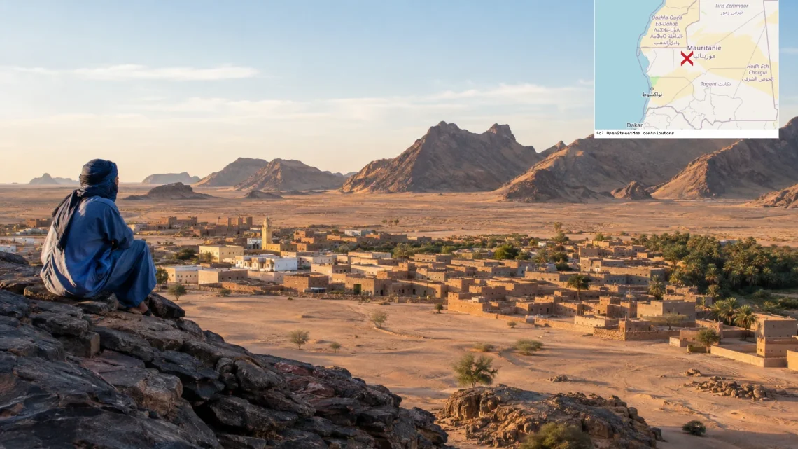 Reiseziel mit Lagekarte in Atar, Afrika