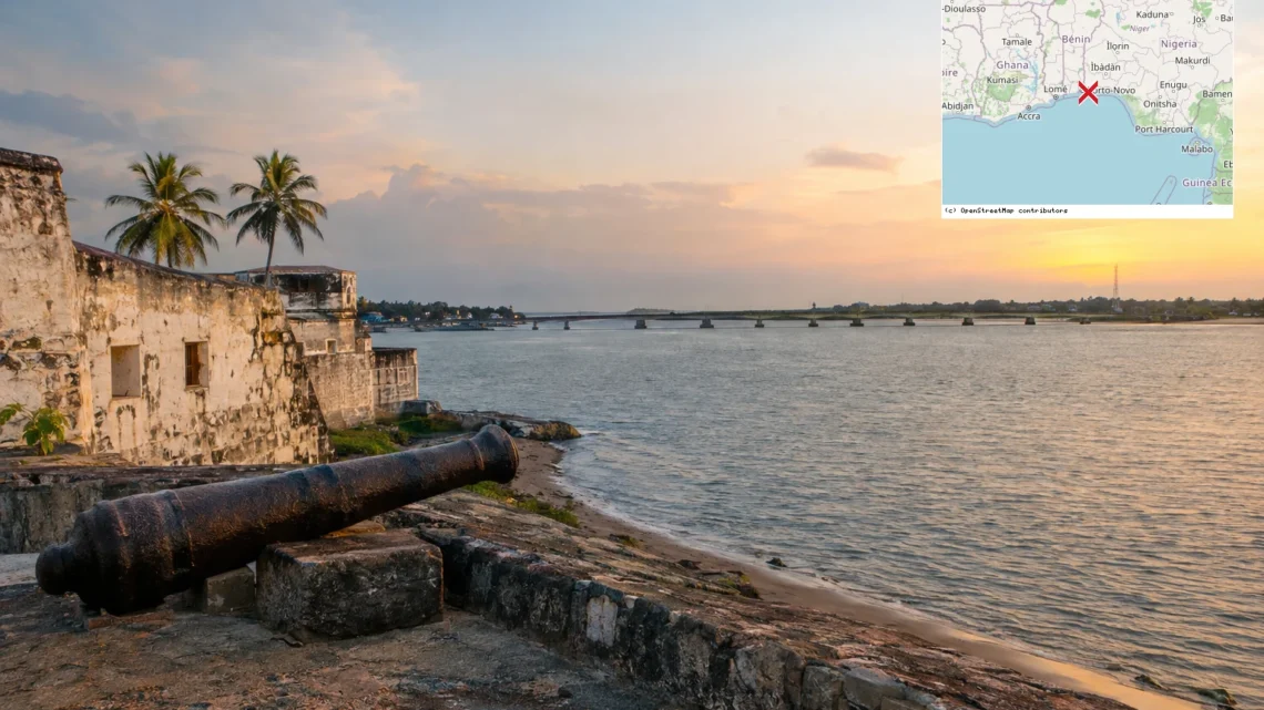 Reiseziel mit Lagekarte in Badagry, Afrika