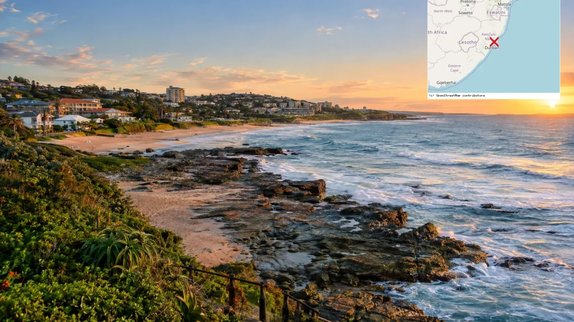 Reiseziel mit Lagekarte in Ballito, Afrika