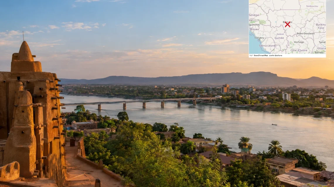 Reiseziel mit Lagekarte in Bamako, Afrika
