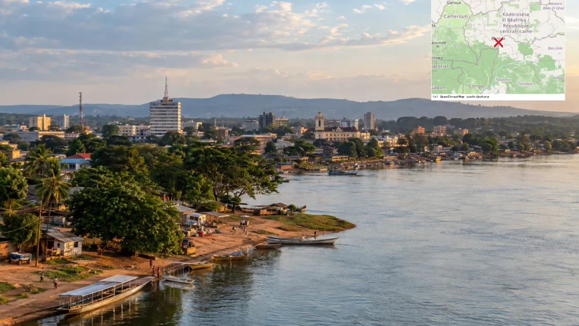 Reiseziel mit Lagekarte in Bangui, Afrika