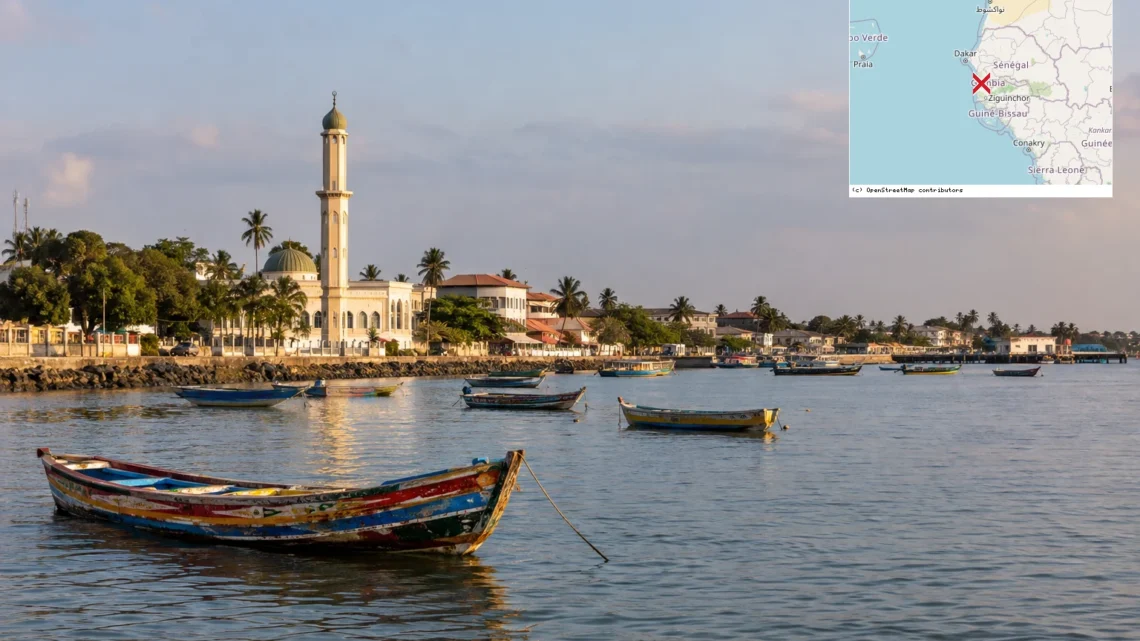 Reiseziel mit Lagekarte in Banjul, Afrika