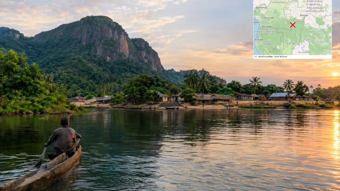 Reiseziel mit Lagekarte in Bayanga, Afrika