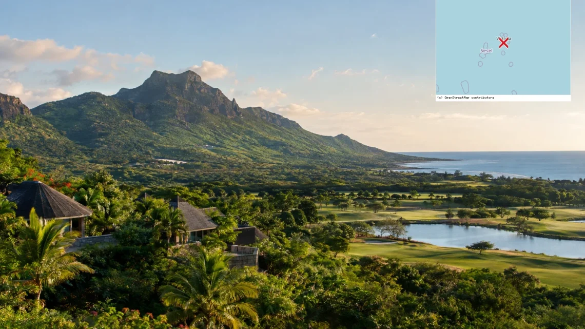 Reiseziel mit Lagekarte in Bel Ombre, Afrika