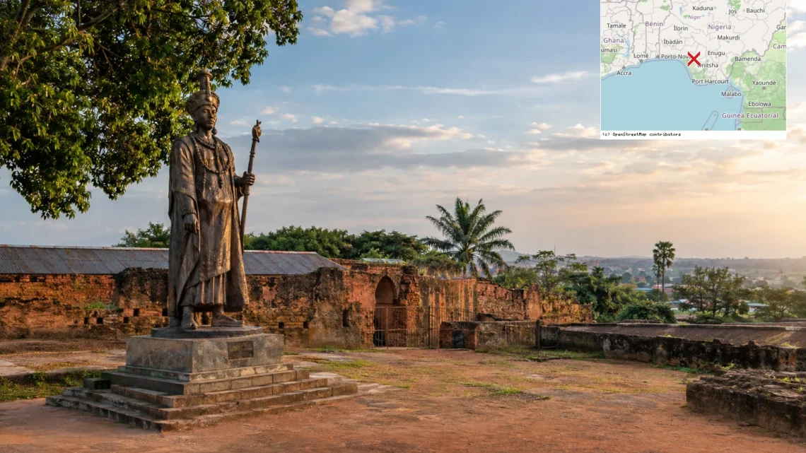 Reiseziel mit Lagekarte in Benin City, Afrika