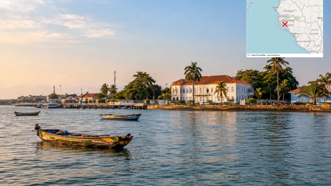 Reiseziel mit Lagekarte in Bissau, Afrika