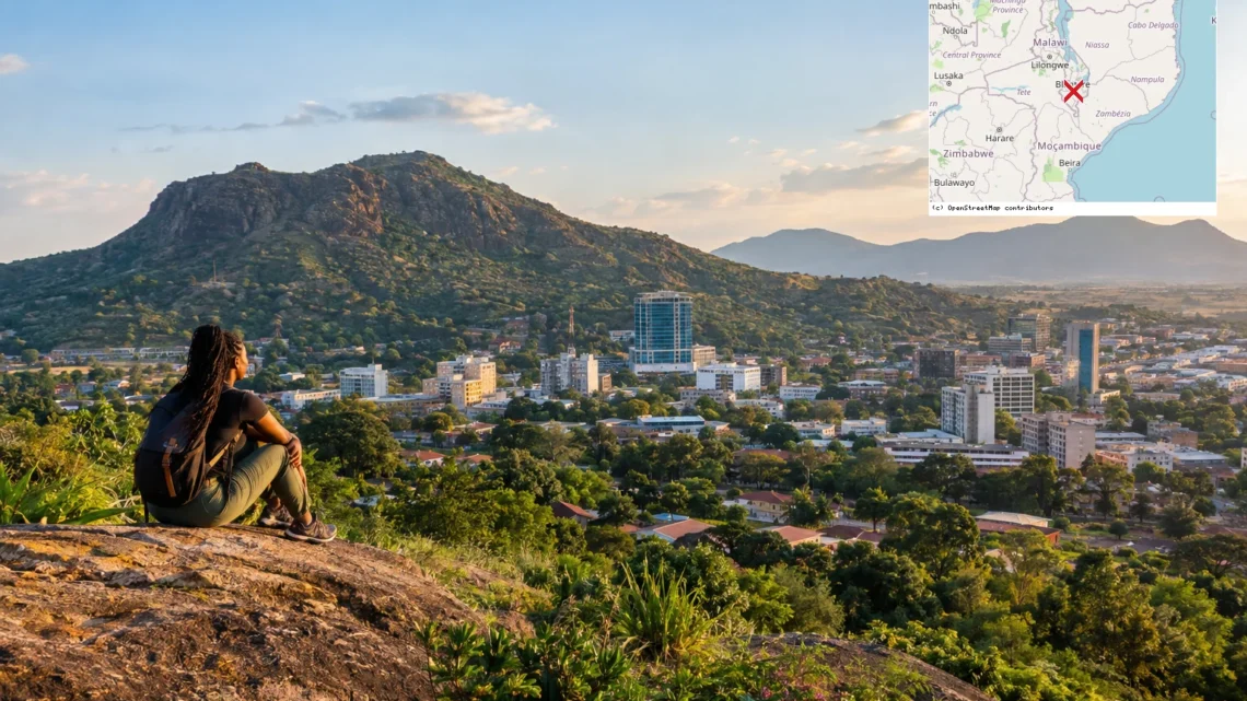 Reiseziel mit Lagekarte in Blantyre, Afrika
