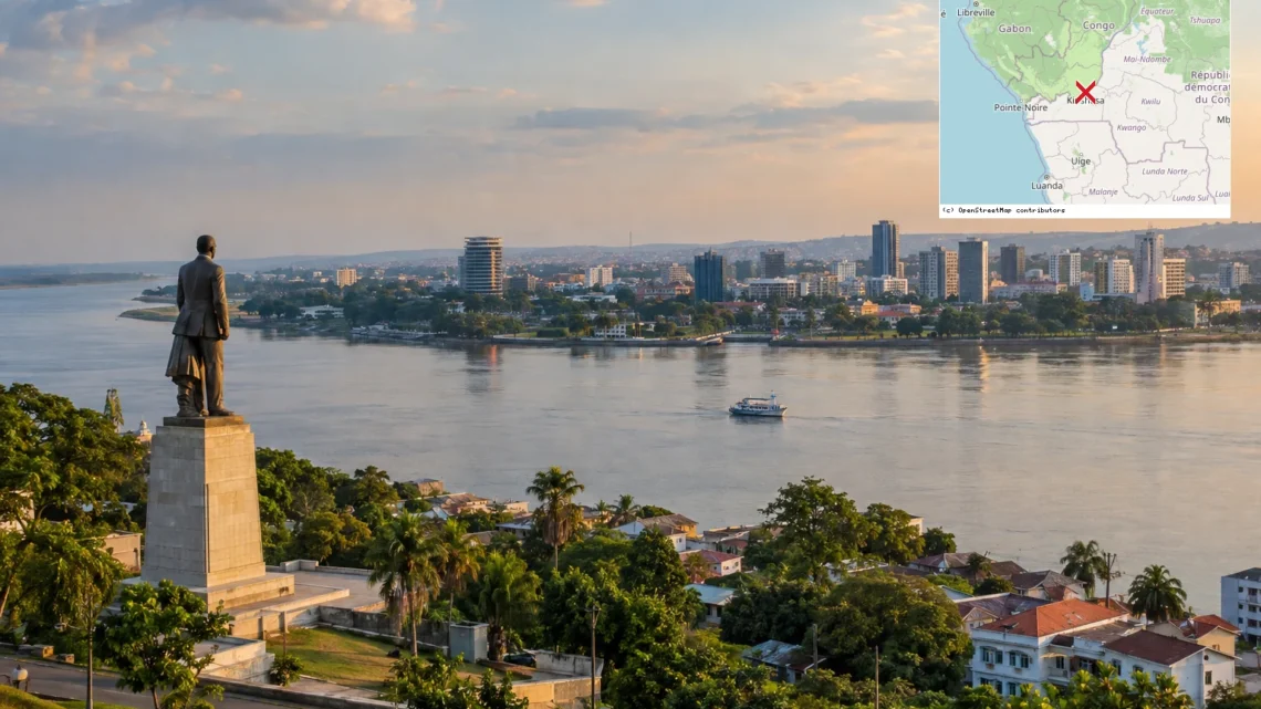 Reiseziel mit Lagekarte in Brazzaville, Afrika