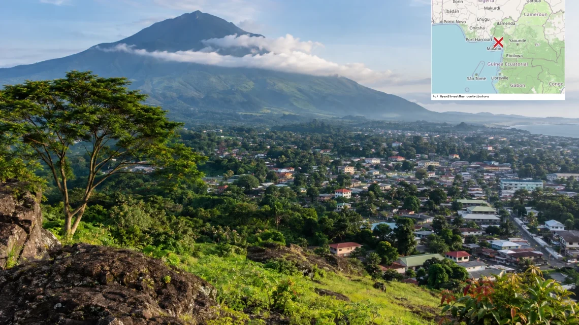 Reiseziel mit Lagekarte in Buea, Afrika