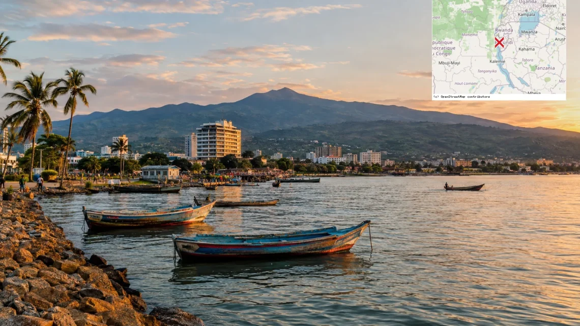 Reiseziel mit Lagekarte in Bujumbura, Afrika
