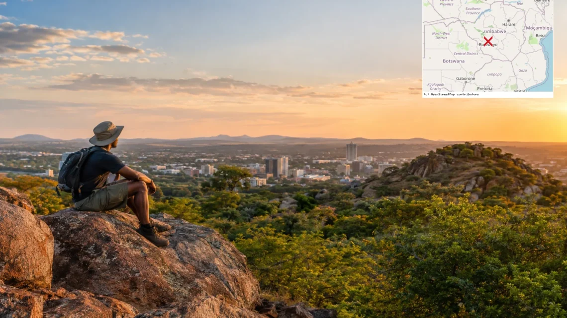 Reiseziel mit Lagekarte in Bulawayo, Afrika
