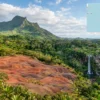 Reiseziel mit Lagekarte in Chamarel, Afrika