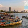 Reiseziel mit Lagekarte in Cotonou, Afrika