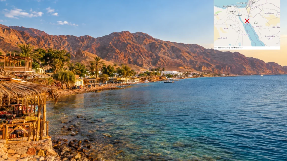 Reiseziel mit Lagekarte in Dahab, Afrika