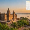 Reiseziel mit Lagekarte in Djenné, Afrika