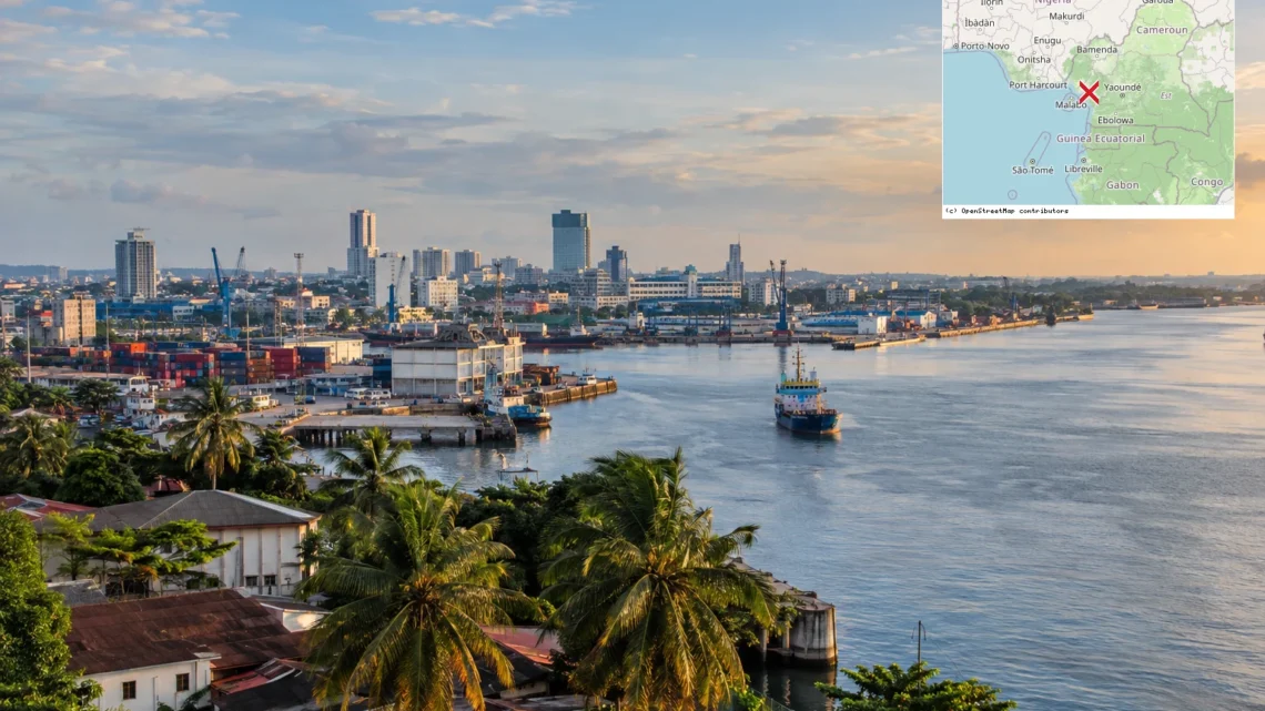 Reiseziel mit Lagekarte in Douala, Afrika