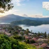 Reiseziel mit Lagekarte in Dschang, Afrika