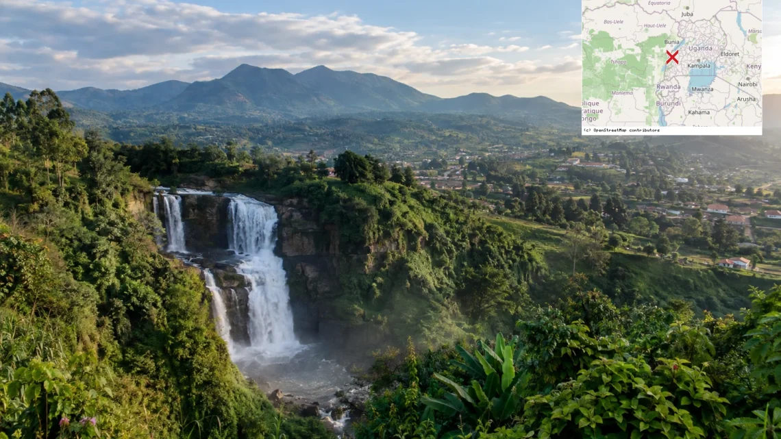 Reiseziel mit Lagekarte in Fort Portal, Afrika