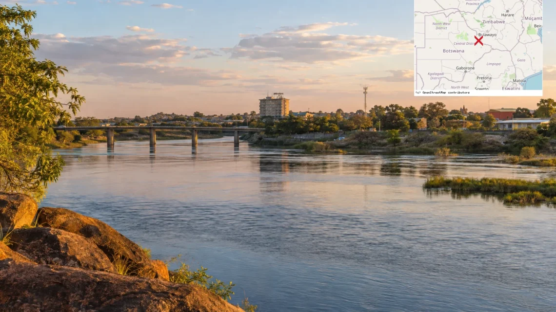 Reiseziel mit Lagekarte in Francistown, Afrika