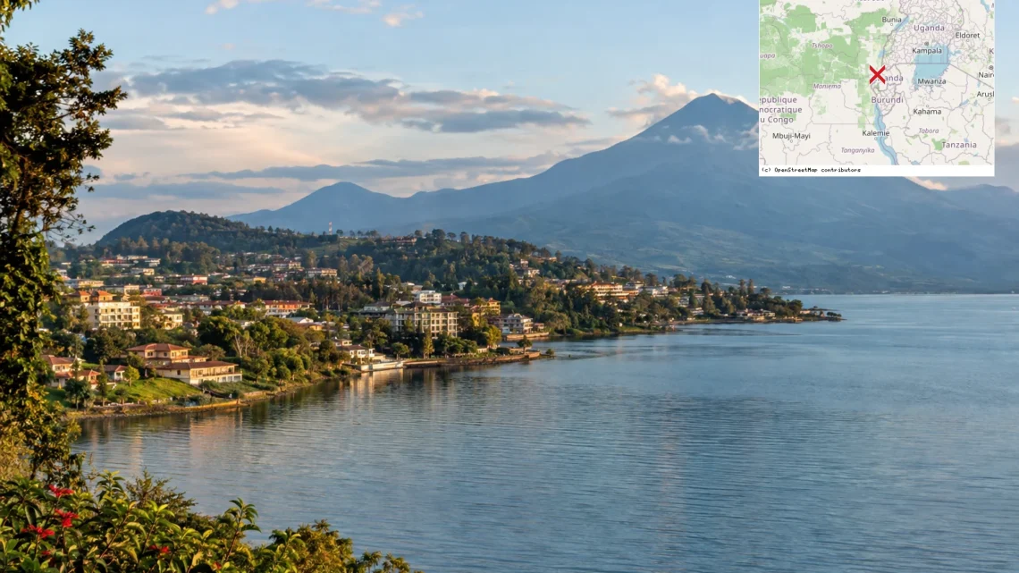 Reiseziel mit Lagekarte in Gisenyi, Afrika