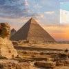 Reiseziel mit Lagekarte in Gizeh, Afrika