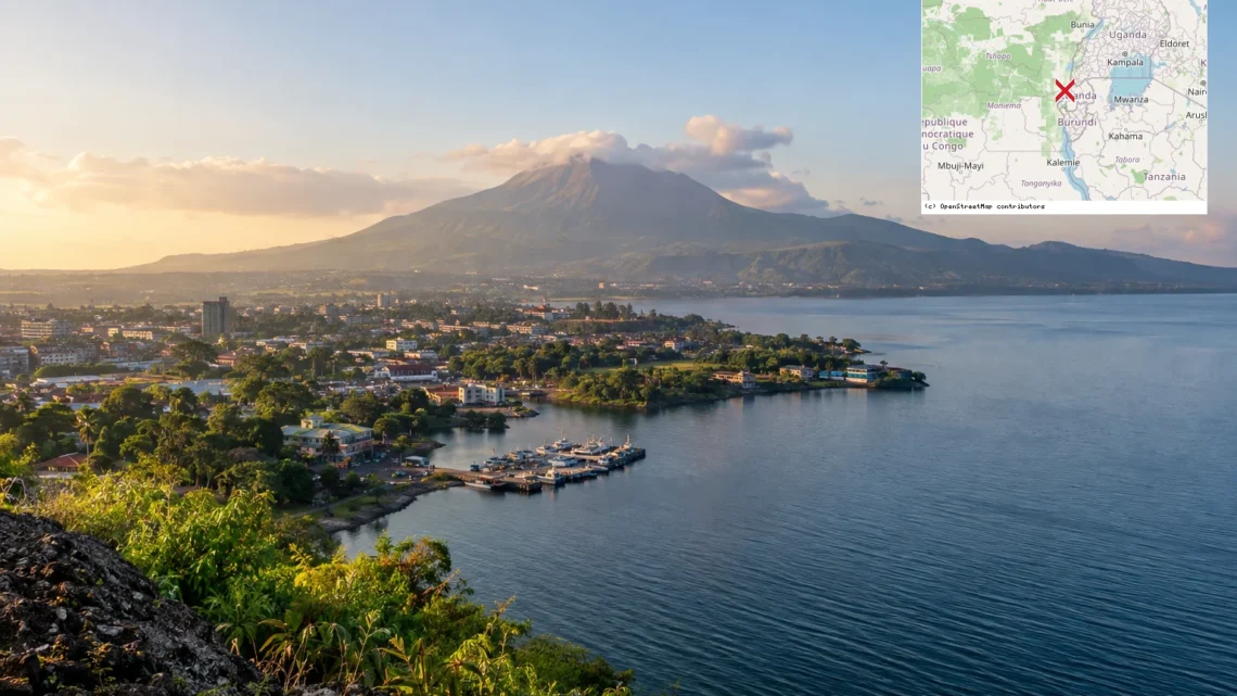 Reiseziel mit Lagekarte in Goma, Afrika