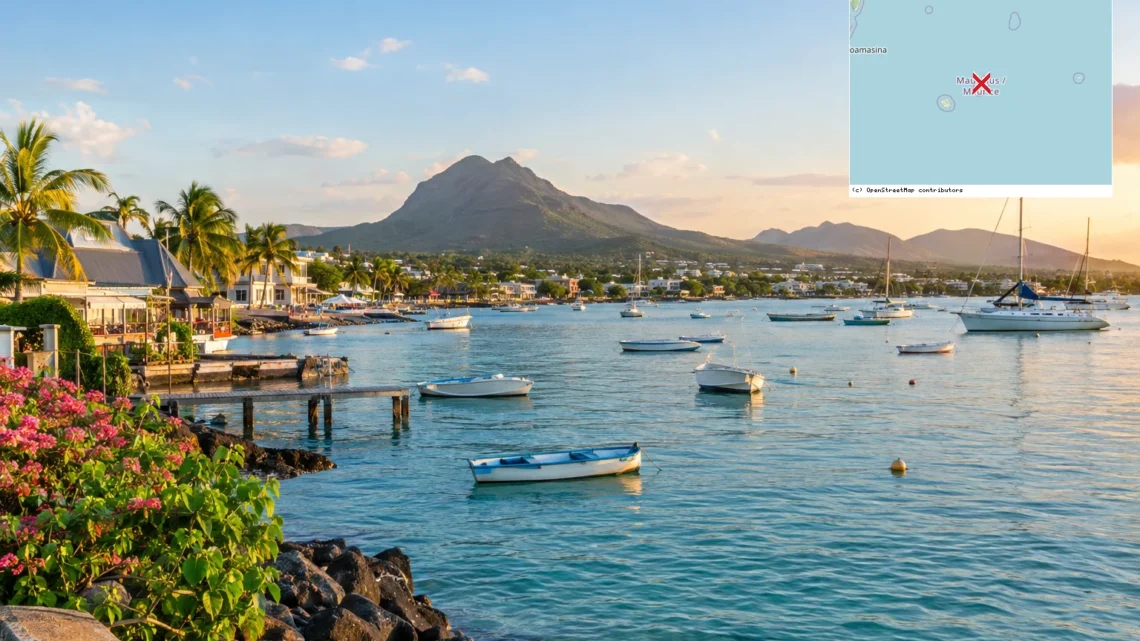 Reiseziel mit Lagekarte in Grand Baie, Afrika