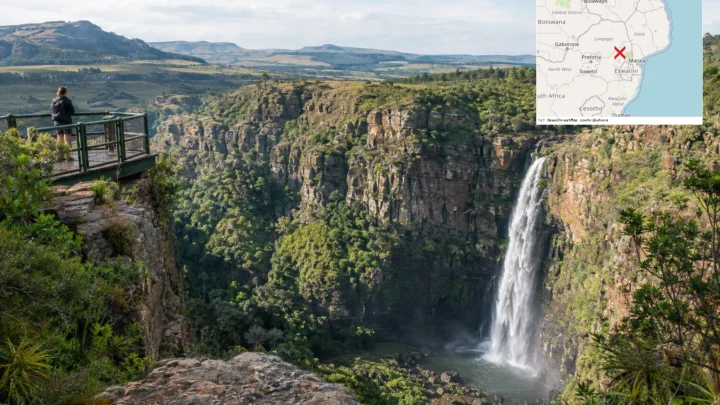 Reiseziel mit Lagekarte in Graskop, Afrika