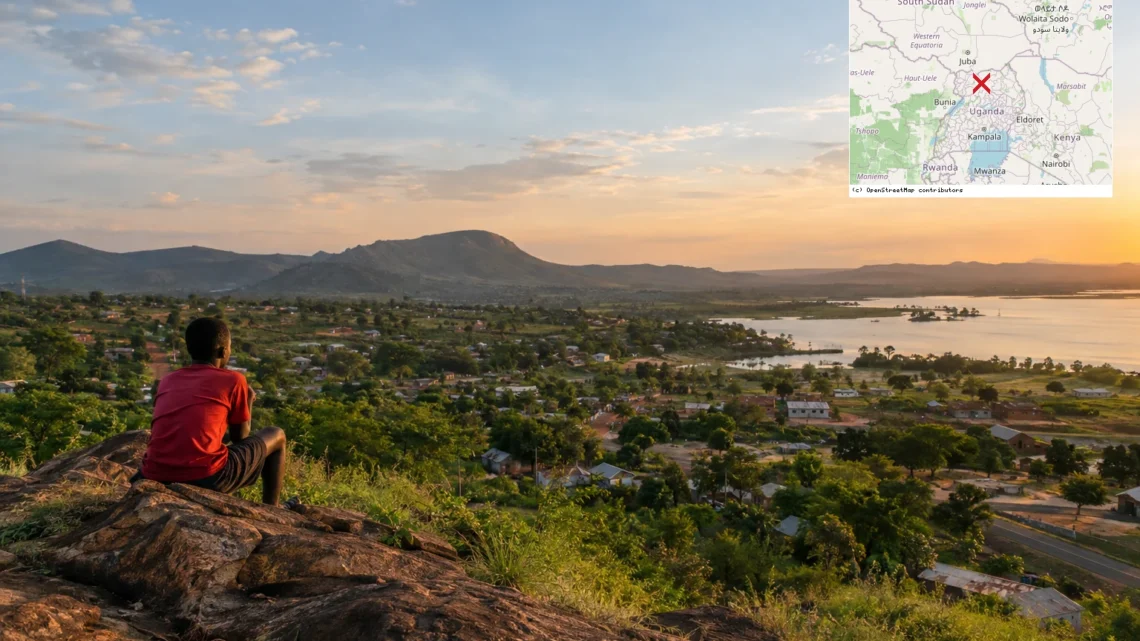 Reiseziel mit Lagekarte in Gulu, Afrika