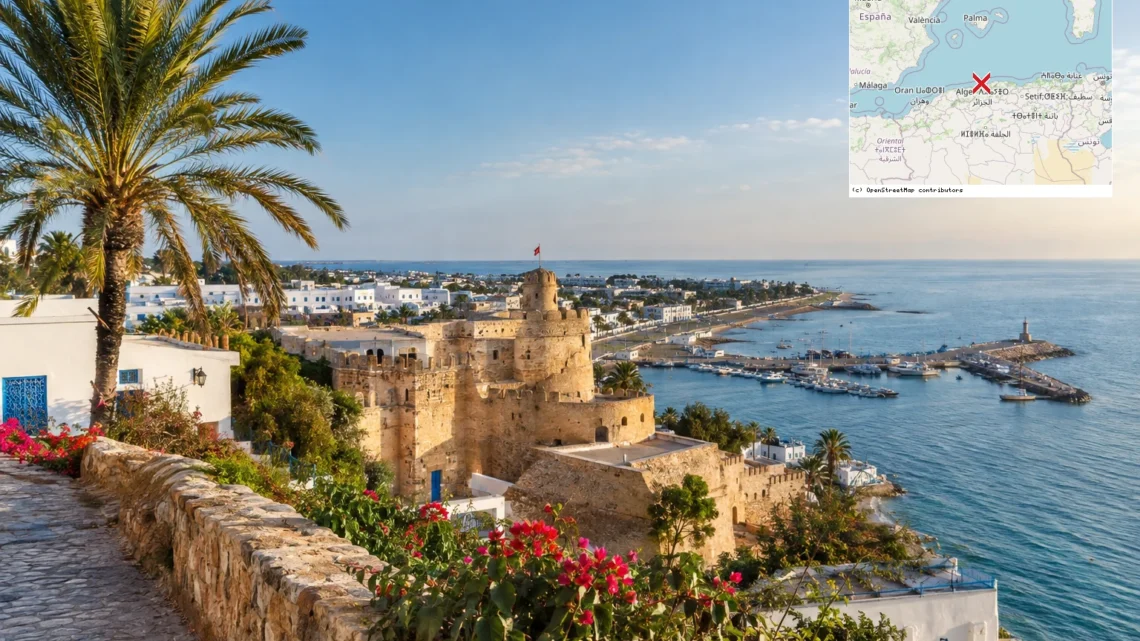 Reiseziel mit Lagekarte in Hammamet, Afrika