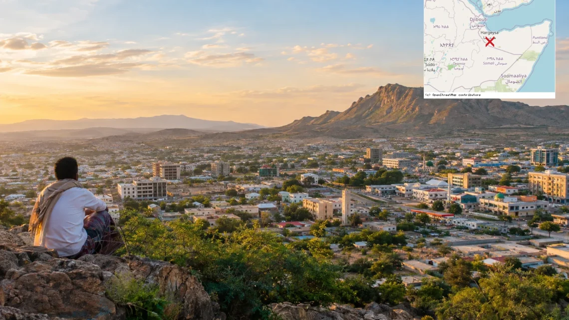 Reiseziel mit Lagekarte in Hargeisa, Afrika