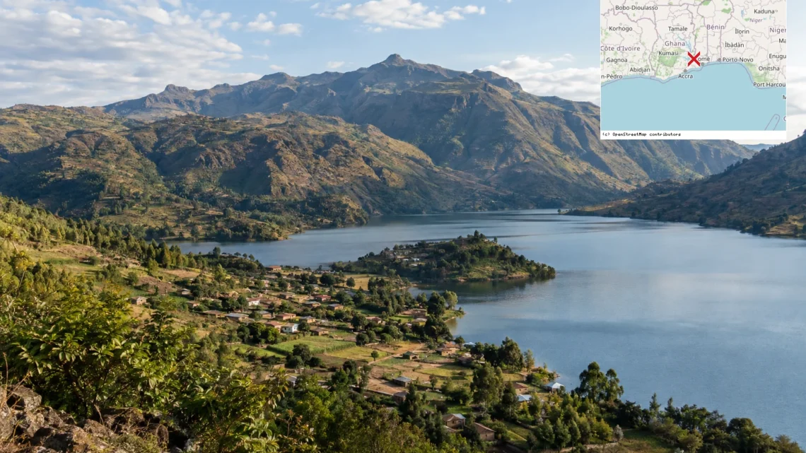 Reiseziel mit Lagekarte in Ho, Afrika