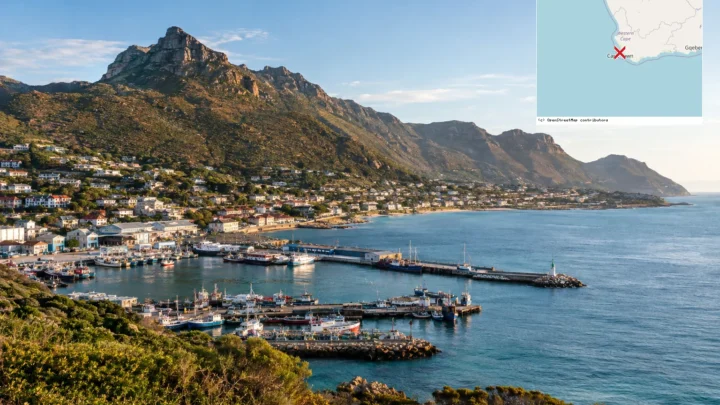 Reiseziel mit Lagekarte in Hout Bay, Afrika