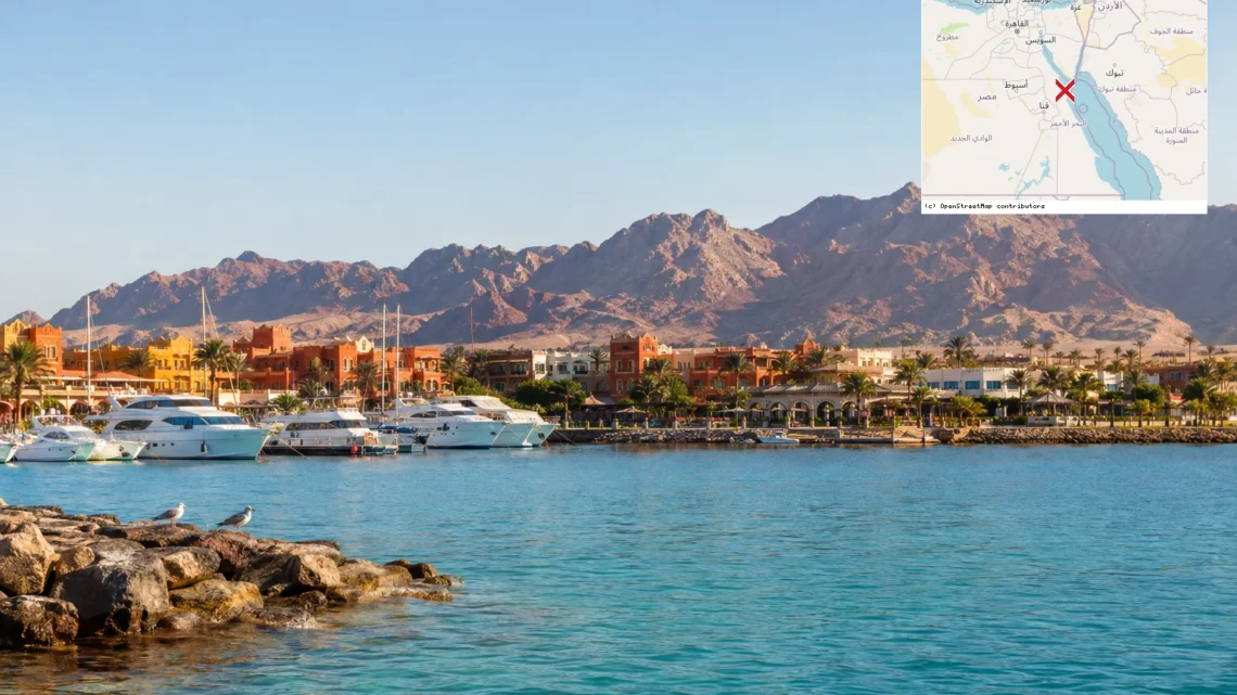 Reiseziel mit Lagekarte in Hurghada, Afrika