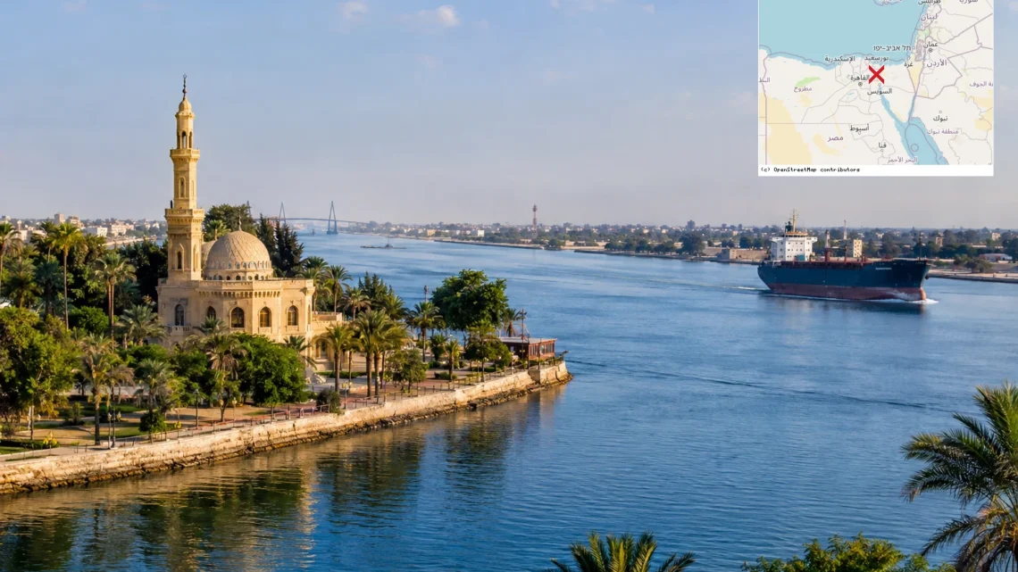 Reiseziel mit Lagekarte in Ismailia, Afrika