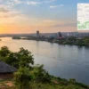 Reiseziel mit Lagekarte in Juba, Afrika