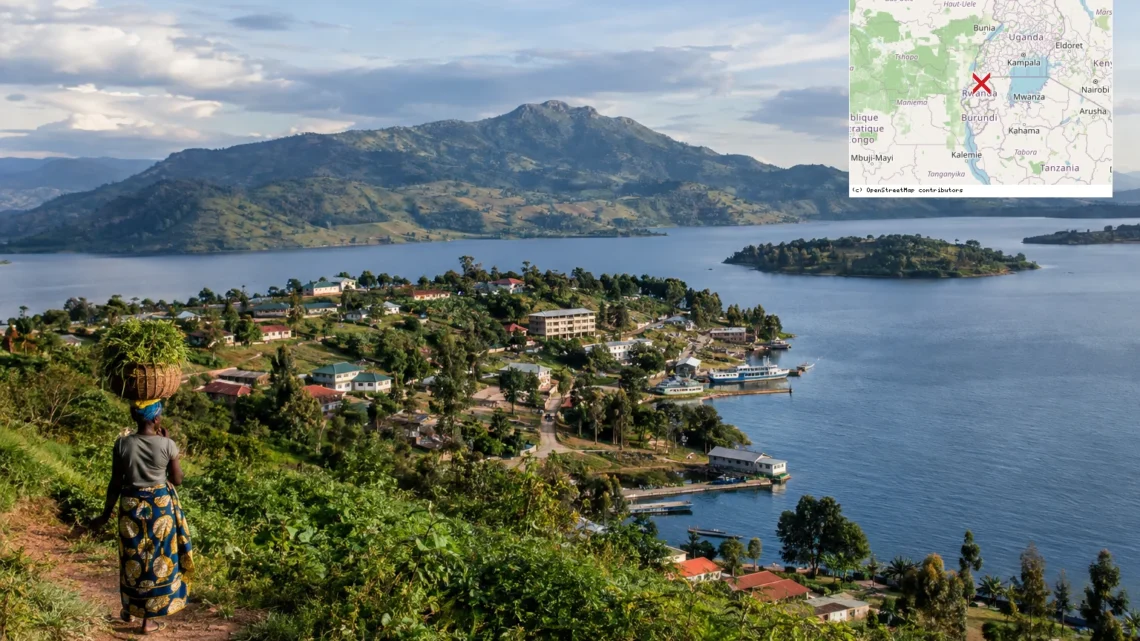 Reiseziel mit Lagekarte in Kabale, Afrika